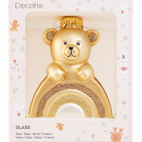 Kerstbal - Beertje (Goud - unisex)