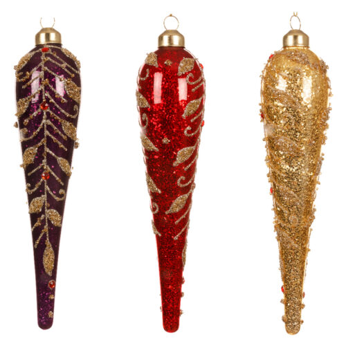 Luxe Glazen IJspegel Ornament – 3 Kleuren