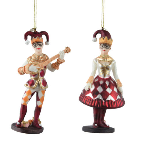 Kerstornamenten Harlekijn en Dame – elegant en speels